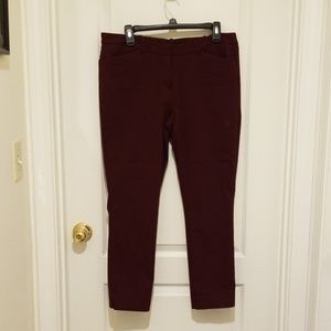 Burgundy Worthington slim fit stretch slacks, 12